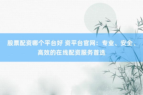 股票配资哪个平台好 资平台官网：专业、安全、高效的在线配资服务首选